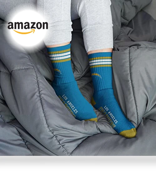 NFL 4-Stripe Deuce Performance Crew Socks — Athletic, For Bare Feet