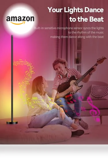 Smart RGBICW LED Corner Floor Lamp — LED, OIYN