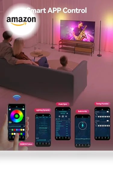 Smart RGBICW LED Corner Floor Lamp — LED, OIYN