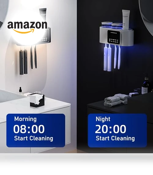 Smart Toothbrush Holder with Drying & Cleaning — Brushes & Holders, WREWING
