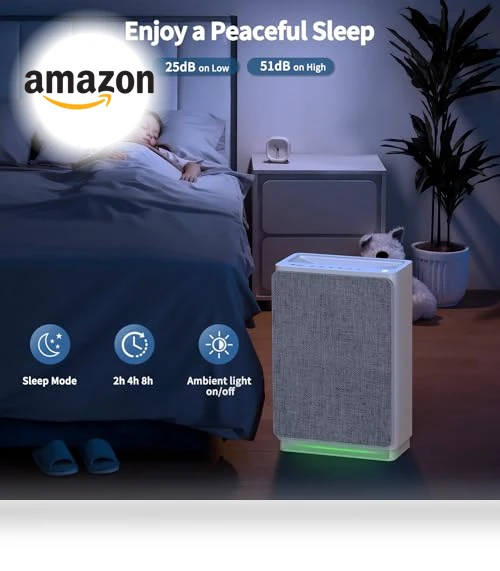 True HEPA Air Purifier for Large Rooms — Activated Carbon Air Purifiers, VEWIOR