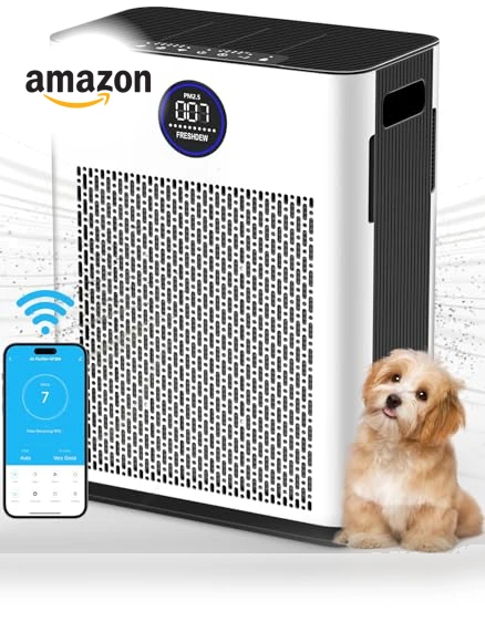 True HEPA Air Purifier with Smart WiFi Control — Activated Carbon Air Purifiers, FRESHDEW