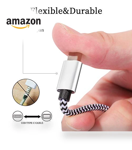 USB Type C Cable, 5 Pack (6FT) Nylon Braided 3A Fast Charging Cord — Charging Solutions, QQLIKE