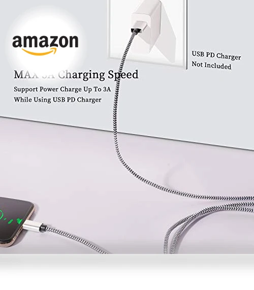 USB Type C Cable, 5 Pack (6FT) Nylon Braided 3A Fast Charging Cord — Charging Solutions, QQLIKE