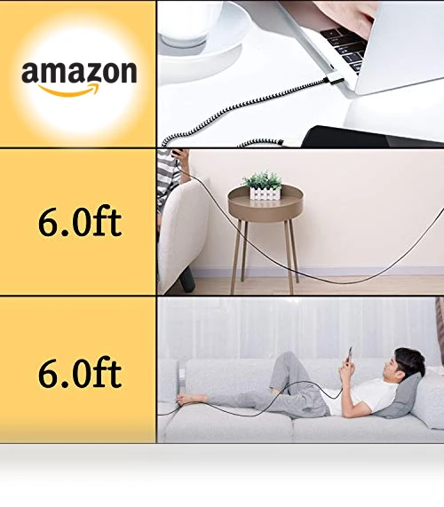USB Type C Cable, 5 Pack (6FT) Nylon Braided 3A Fast Charging Cord — Charging Solutions, QQLIKE