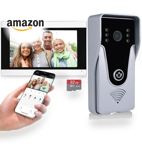 WiFi Video Doorbell Intercom with Monitor System — Smart Home Security, AMOCAM