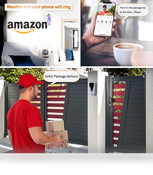 WiFi Video Doorbell Intercom with Monitor System — Smart Home Security, AMOCAM