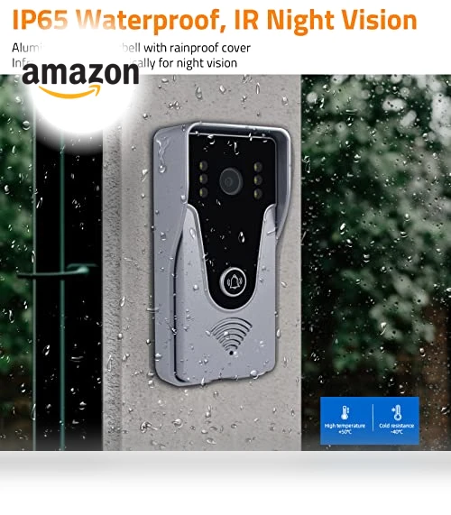 WiFi Video Doorbell Intercom with Monitor System — Smart Home Security, AMOCAM