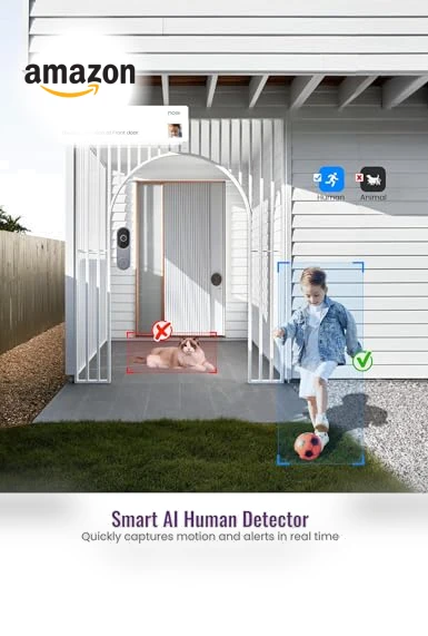 Wireless 1080p Video Doorbell Camera — Smart Home Security, SUNNYJANE