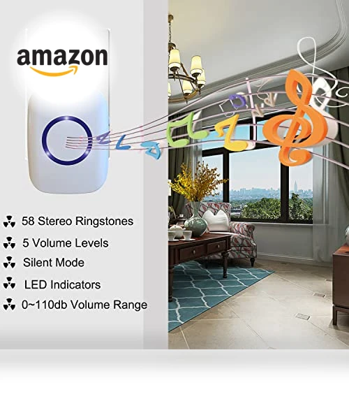 Wireless Doorbell with 1,000ft Range and 52 Chimes — Kits, MEISENKAI