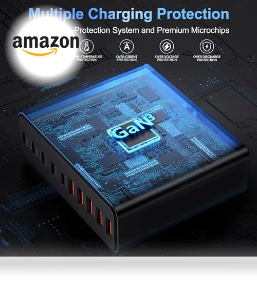10-Port USB C Charging Station GaN Fast Charger — Chargers, Aexhend