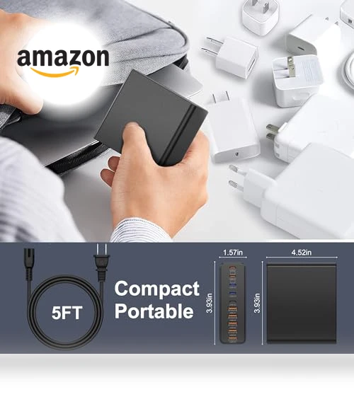 10-Port USB C Charging Station GaN Fast Charger — Chargers, Aexhend