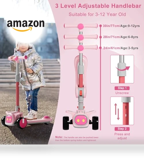 2-in-1 Scooters Kids 3 Wheel Kick Scooter — Push Scooters, Keamaidy