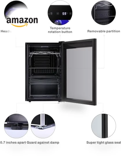36 Bottle Wine Cooler Cabinet Beverage Refrigerator — Drink Coolers, Antarctic Star