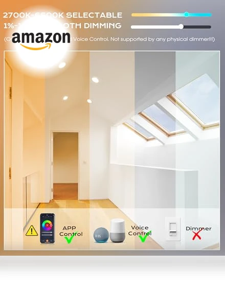 6 inch Gimbal Smart WiFi LED Recessed Lights — LED, CLOUDY BAY