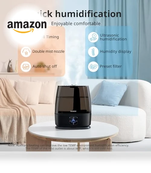 6L Cool and Warm Mist Air Humidifier — Air Moisturizers, Tasigok