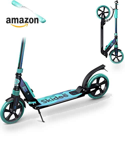 Adjustable Height Folding Scooter with Large Wheels — Push Scooters, SKIDEE