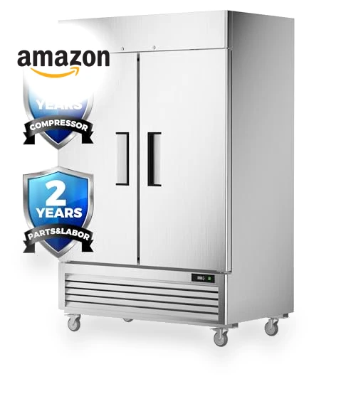 Commercial Freezer with 2 Door, Stainless Steel Reach-in Freezer Upright — Commercial Freezers, Coolski