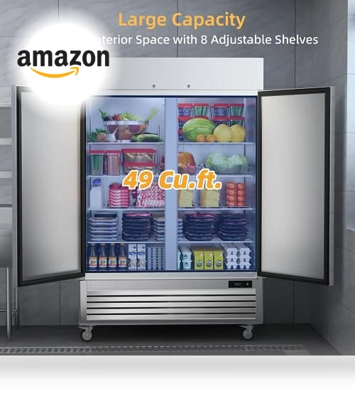 Commercial Freezer with 2 Door, Stainless Steel Reach-in Freezer Upright — Commercial Freezers, Coolski