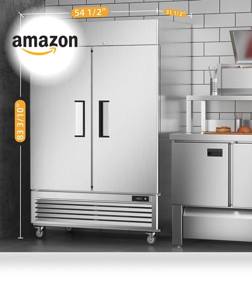 Commercial Freezer with 2 Door, Stainless Steel Reach-in Freezer Upright — Commercial Freezers, Coolski