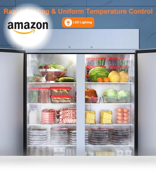 Commercial Freezer with 2 Door, Stainless Steel Reach-in Freezer Upright — Commercial Freezers, Coolski