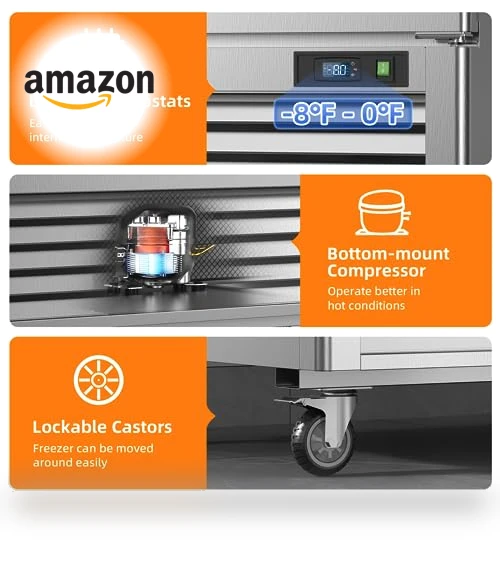 Commercial Freezer with 2 Door, Stainless Steel Reach-in Freezer Upright — Commercial Freezers, Coolski