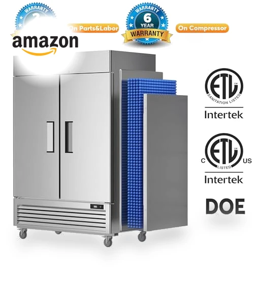 Commercial Freezer with 2 Door, Stainless Steel Reach-in Freezer Upright — Commercial Freezers, Coolski