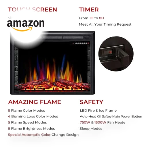 Electric Fireplace Insert — Timers, R.W.FLAME