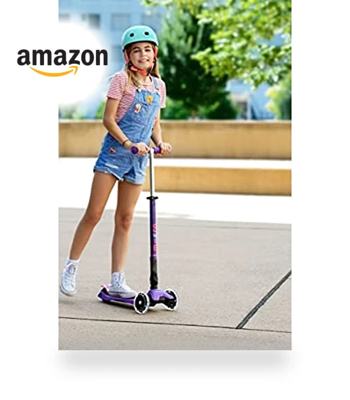 Foldable LED Scooter with Light-Up Wheels — Push Scooters, Micro