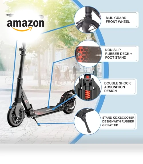 Foldable Scooter with Rear Disc Brake & Dual Shock Absorbers — Push Scooters, Aolorozo