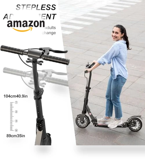 Foldable Scooter with Rear Disc Brake & Dual Shock Absorbers — Push Scooters, Aolorozo