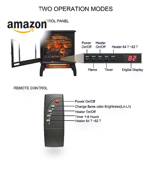 Freestanding Electric Fireplace Heater — Portable Heating Solutions, KOFOHON