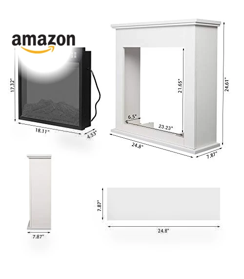 Freestanding Electric Fireplace Stove Space Heater — Portable Electric Heaters, Zokop