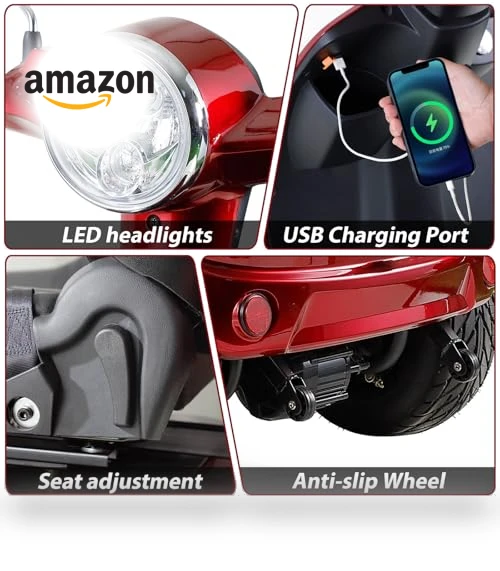 Heavy Duty 4-Wheel 3-Speed Medical Electric Golf Mobility Scooter — Push Scooters, Xmatch