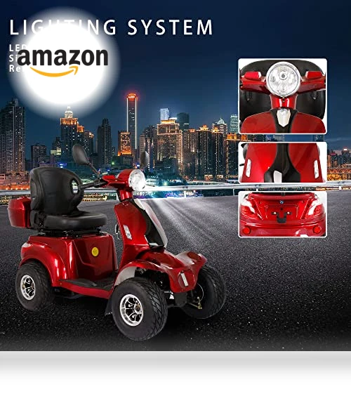 Heavy Duty 4-Wheel 3-Speed Medical Electric Golf Mobility Scooter — Push Scooters, Xmatch