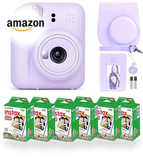 Instax Mini 12 Camera with Instant Mini Film Bundle — Instant, Fujifilm