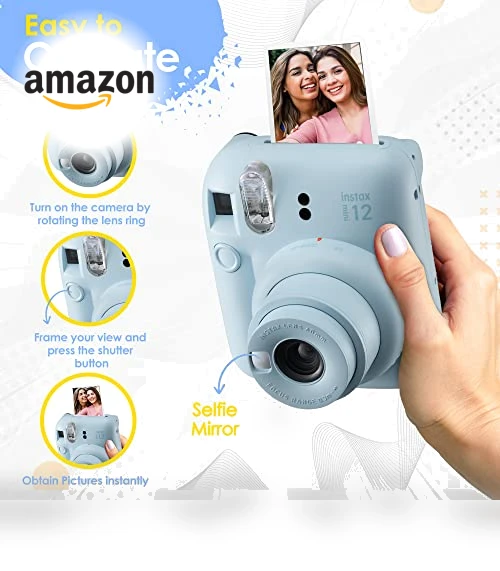 Instax Mini 12 Camera with Instant Mini Film Bundle — Instant, Fujifilm