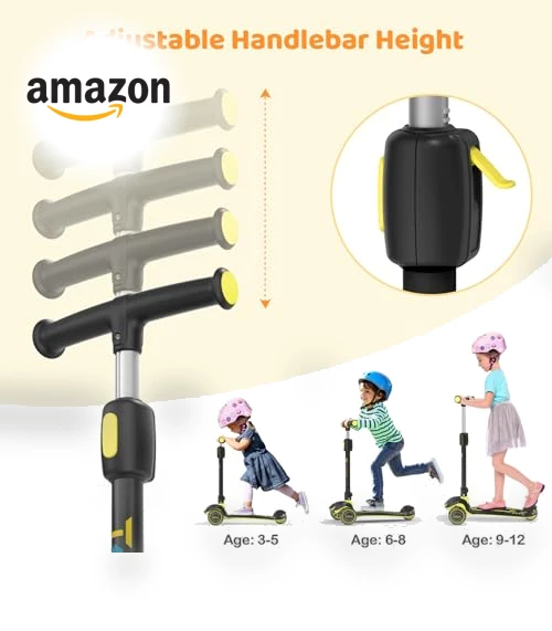 Light Up 3 Wheel Kick Scooter for Kids — Push Scooters, TONBUX