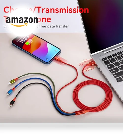 Multi USB Charging Cable 4A, 4-in-1 Braided Charging Cord — Chargers & Cables, Minlu