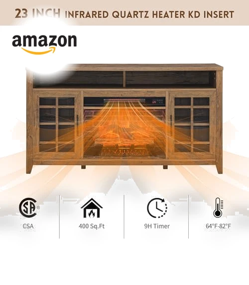 Rustic Fireplace TV Stand with Fireplace Heater — Entertainment Armoires, Innoflame