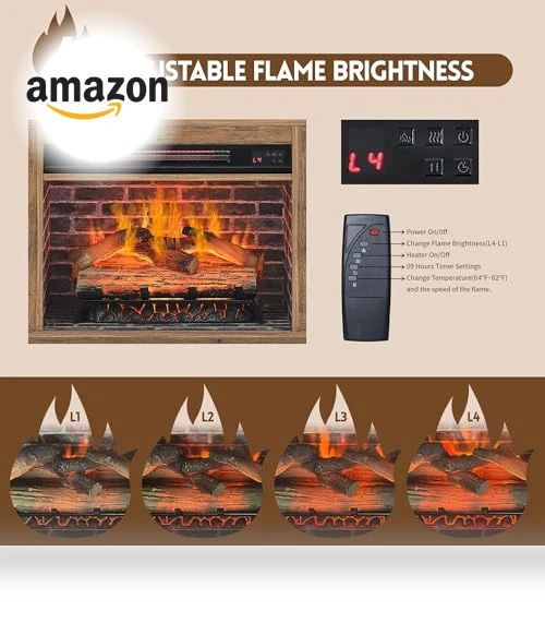 Rustic Fireplace TV Stand with Fireplace Heater — Entertainment Armoires, Innoflame