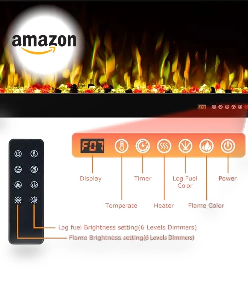 Smart Electric Fireplace Insert — Remotes & Thermostats, VINEMOUNT