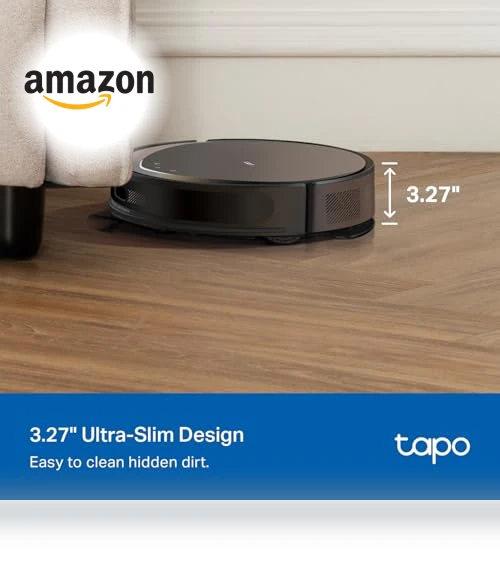 Ultra-Slim LiDAR Smart Navigation Robot Vacuum and Mop with Self-Emptying Dock — Smart Cleaning Robots, Tapo