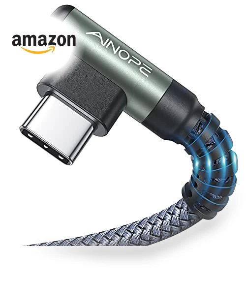 USB C Cable [2-Pack, 6.6ft] Fast Charging, Right Angle USB to USB C Cable Braided — Chargers & Cables, AINOPE