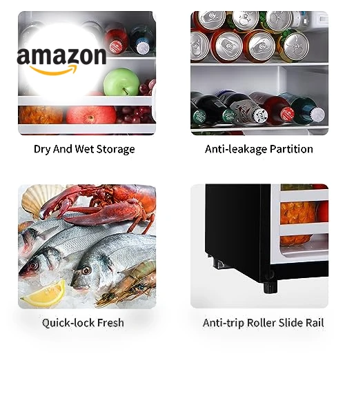 Vintage Double Door Refrigerator with Freezer — Mini Fridges, KRIB BLING