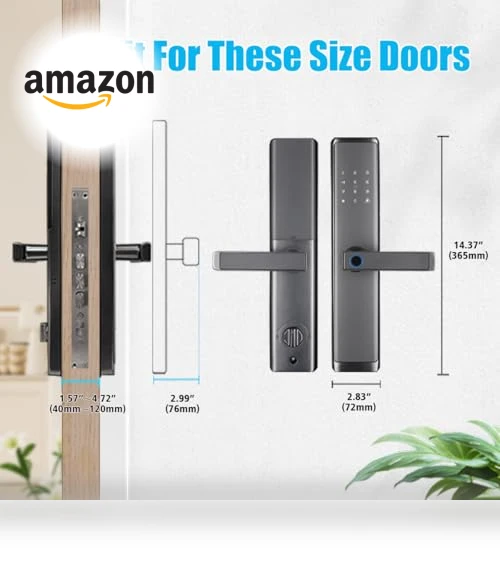 WiFi Smart Door Lock with Handles and Alarm — Smart Home Security, wisuwore