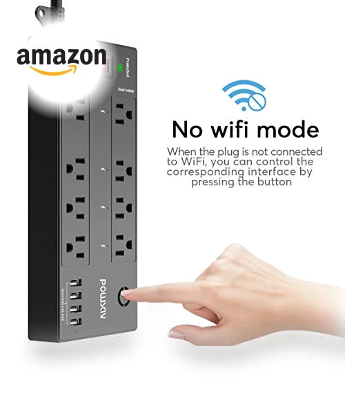 WiFi Surge Protector with Smart Outlets and USB Ports — Power Solutions & Surge Protection