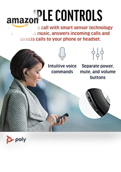 Wireless Headset with Noise-Canceling Mic — Bluetooth Headsets, Poly