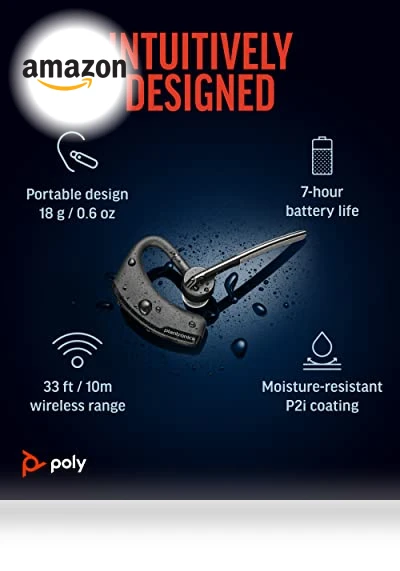 Wireless Headset with Noise-Canceling Mic — Bluetooth Headsets, Poly