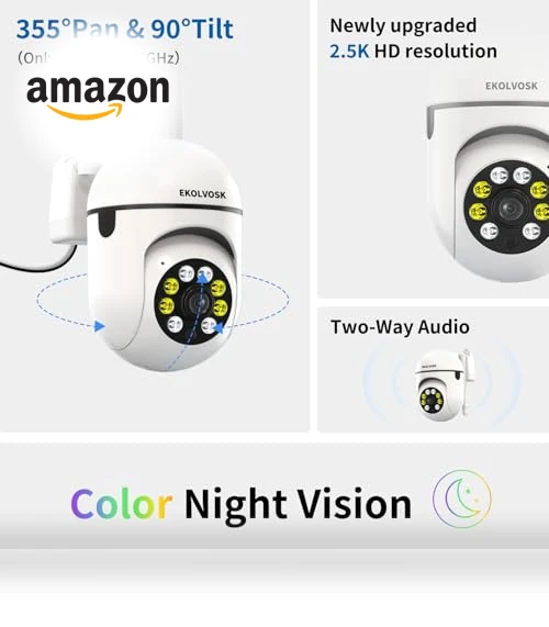 2.5K WiFi Security Camera — Smart Home Security, EKOLVOSK